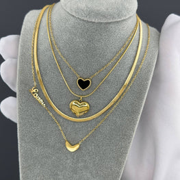 18K GOLD PLATED STAINLESS STEEL "HEART" NECKLACE, INTENSITY