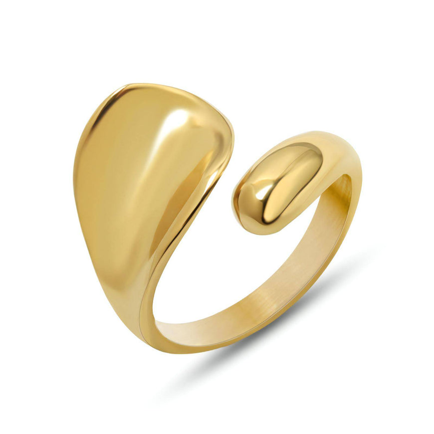 18K GOLD PLATED STAINLESS STEEL FINGER RING, INTENSITY