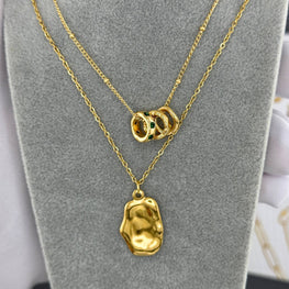 18K GOLD PLATED STAINLESS STEEL NECKLACE, INTENSITY