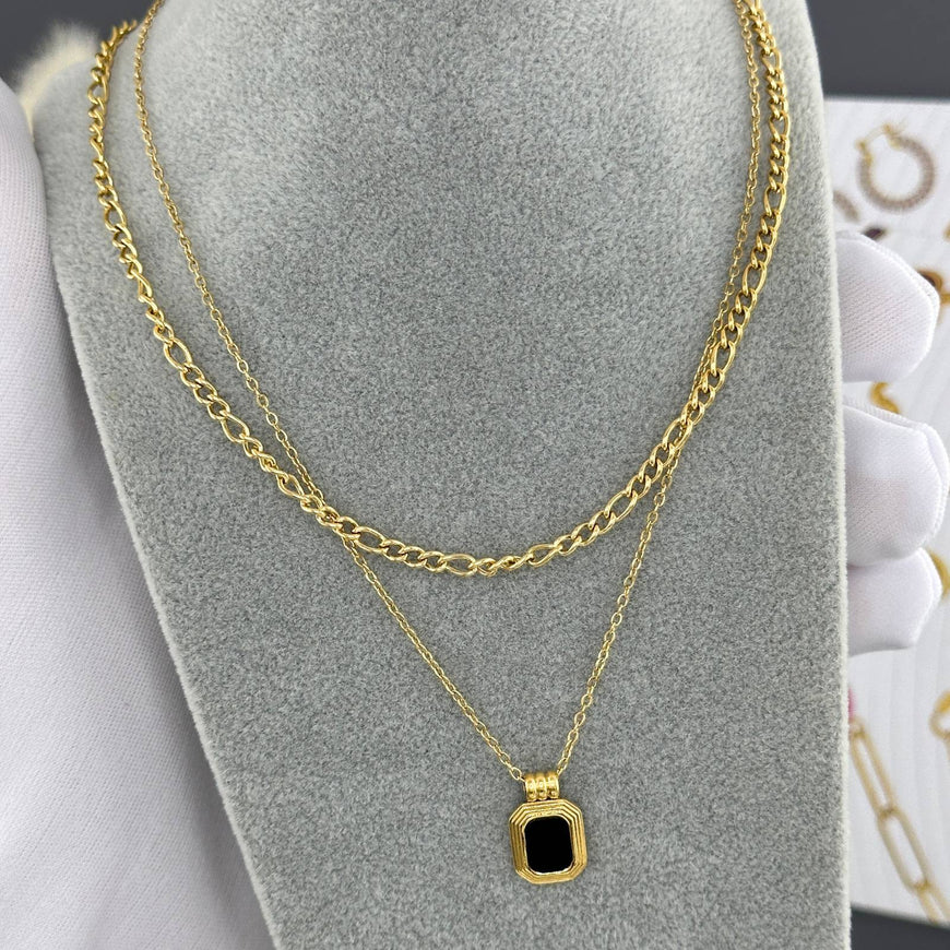 18K GOLD PLATED STAINLESS STEEL NECKLACE, INTENSITY