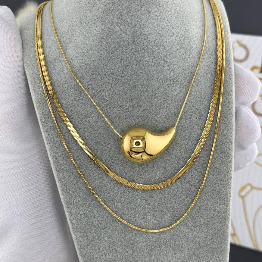 18K GOLD PLATED STAINLESS STEEL NECKLACE, INTENSITY