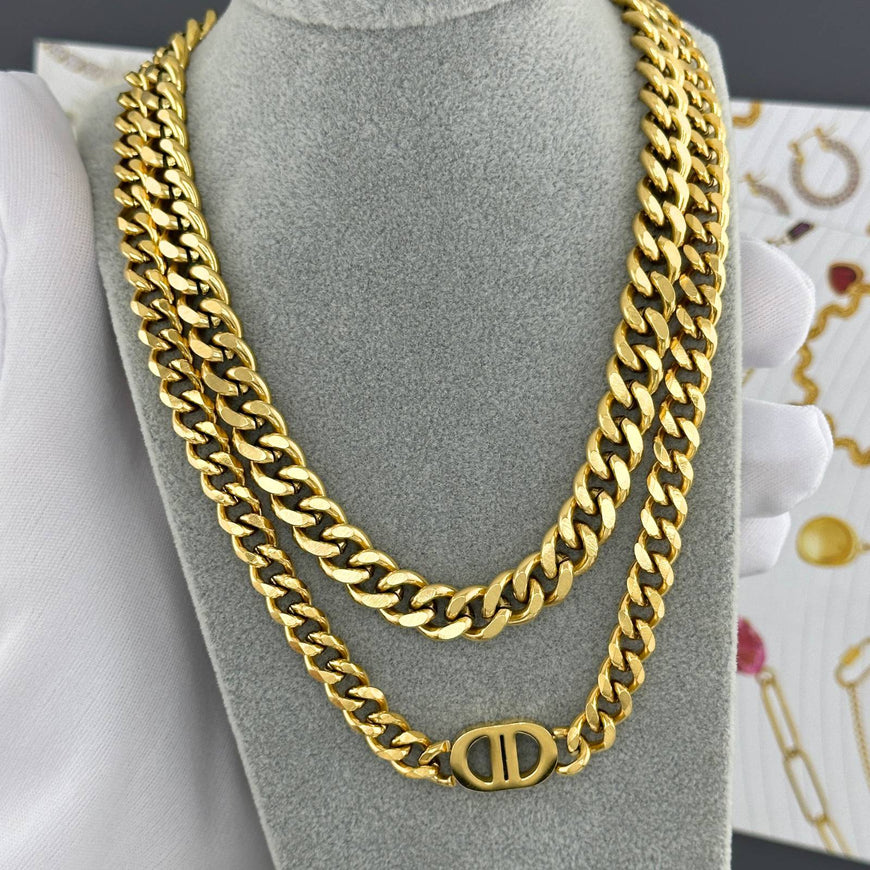 18K GOLD PLATED STAINLESS STEEL NECKLACE, INTENSITY