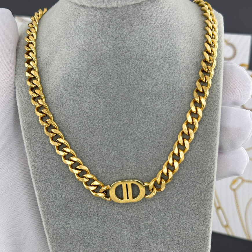 18K GOLD PLATED STAINLESS STEEL NECKLACE, INTENSITY