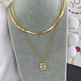 18K GOLD PLATED STAINLESS STEEL NECKLACE, INTENSITY