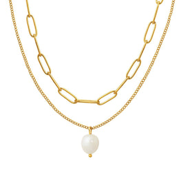 18K GOLD PLATED STAINLESS STEEL NECKLACE, INTENSITY