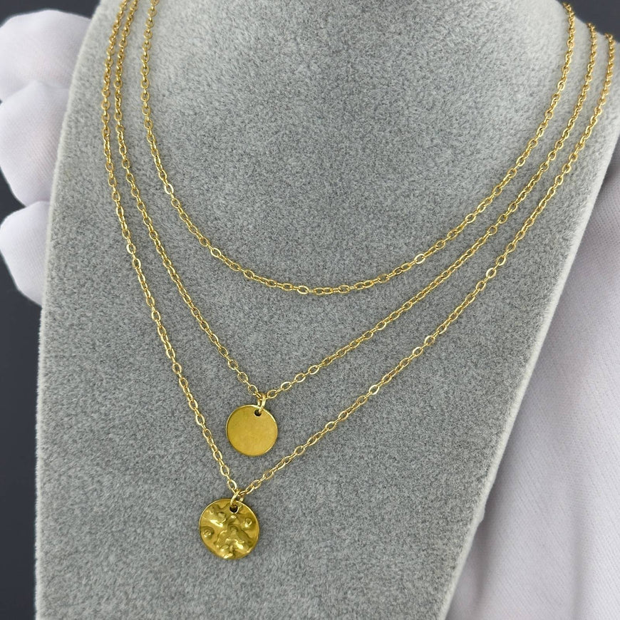 18K GOLD PLATED STAINLESS STEEL NECKLACE, INTENSITY