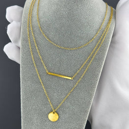 18K GOLD PLATED STAINLESS STEEL NECKLACE, INTENSITY