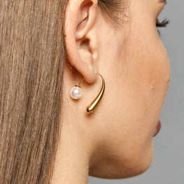 18K GOLD PLATED STAINLESS STEEL EARRINGS, INTENSITY