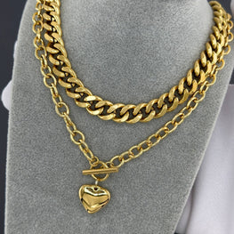 18K GOLD PLATED STAINLESS STEEL NECKLACE, INTENSITY