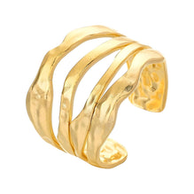 18K GOLD PLATED STAINLESS STEEL FINGER RING, INTENSITY