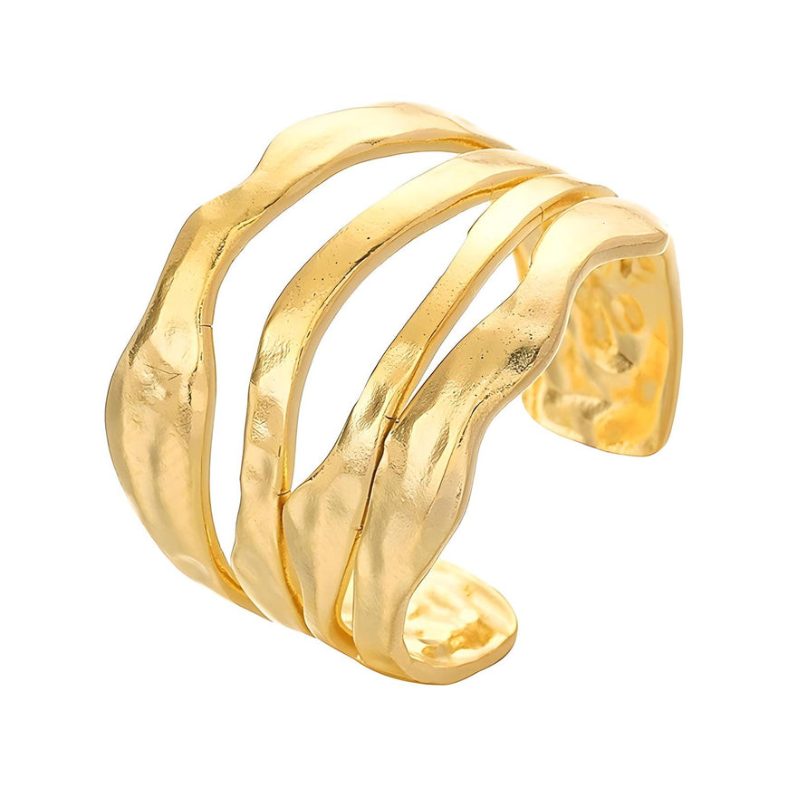 18K GOLD PLATED STAINLESS STEEL FINGER RING, INTENSITY