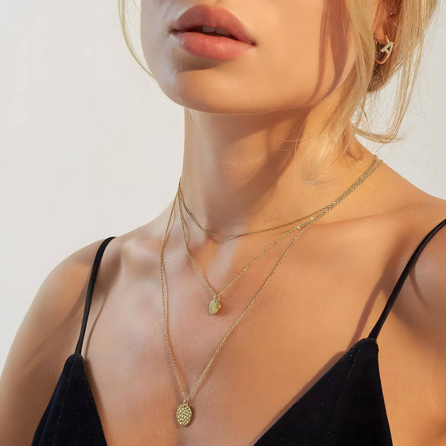 18K GOLD PLATED STAINLESS STEEL NECKLACE, INTENSITY