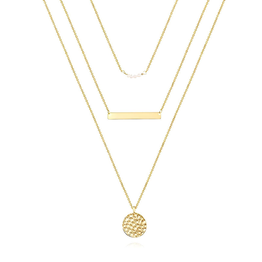 18K GOLD PLATED STAINLESS STEEL NECKLACE, INTENSITY