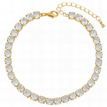 18K GOLD PLATED STAINLESS STEEL "TENNIS" BRACELET, INTENSITY