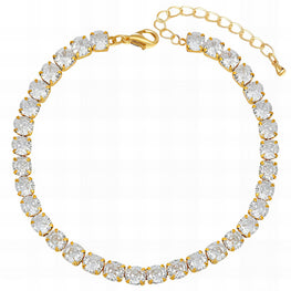 18K GOLD PLATED STAINLESS STEEL "TENNIS" BRACELET, INTENSITY