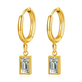 18K GOLD PLATED STAINLESS STEEL EARRINGS, INTENSITY