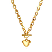 18K GOLD PLATED STAINLESS STEEL "HEART" NECKLACE, INTENSITY