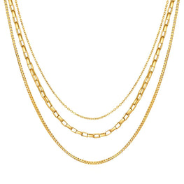 18K GOLD PLATED STAINLESS STEEL NECKLACE, INTENSITY