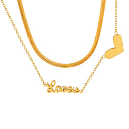 18K GOLD PLATED STAINLESS STEEL "HEART" NECKLACE, INTENSITY