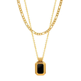 18K GOLD PLATED STAINLESS STEEL NECKLACE, INTENSITY