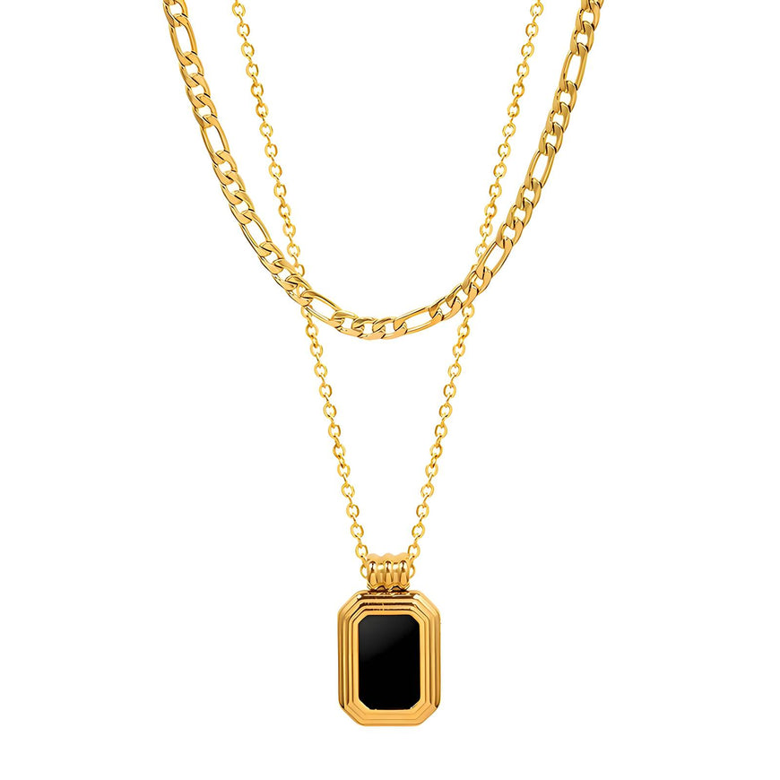 18K GOLD PLATED STAINLESS STEEL NECKLACE, INTENSITY