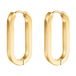 18K GOLD PLATED STAINLESS STEEL EARRINGS, INTENSITY