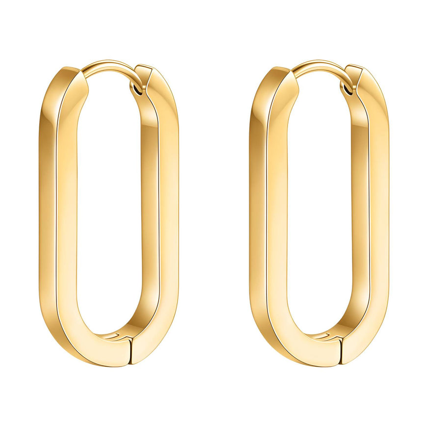 18K GOLD PLATED STAINLESS STEEL EARRINGS, INTENSITY