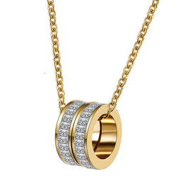 18K GOLD PLATED STAINLESS STEEL NECKLACE, INTENSITY