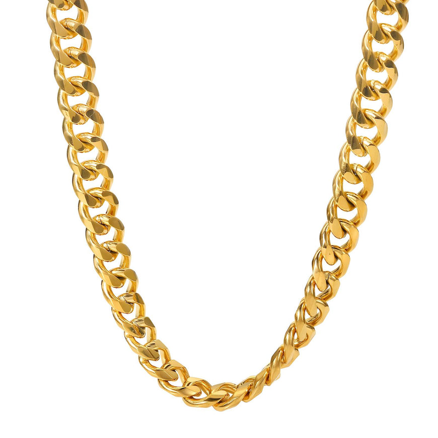 18K GOLD PLATED STAINLESS STEEL NECKLACE, INTENSITY