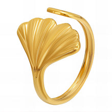 18K GOLD PLATED STAINLESS STEEL "SEASHELLS" FINGER RING, INTENSITY