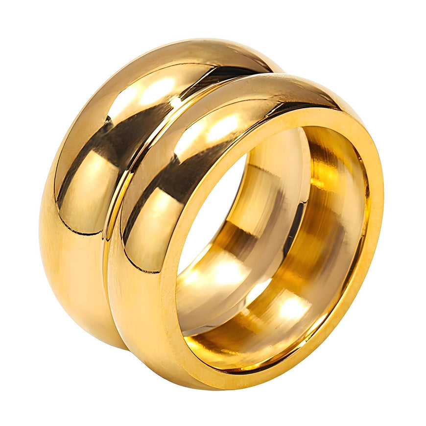 18K GOLD PLATED STAINLESS STEEL FINGER RING, INTENSITY