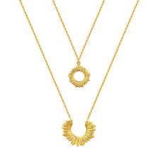 18K GOLD PLATED STAINLESS STEEL FLOWERS NECKLACE, INTENSITY