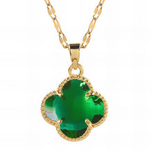 18K GOLD PLATED STAINLESS STEEL "FOUR-LEAF CLOVER" NECKLACE, INTENSITY