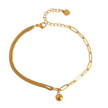 Elegant 18k Gold Plated Stainless Steel Golden Ball Anklet