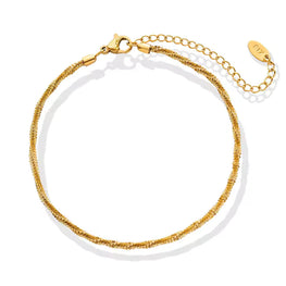 New Trend Gold Silver Plated Stainless Steel Waterproof Jewelry Twist Chain Anklet For Women