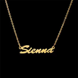 Laser Jewelry Personalized Name Customization Choker Necklace 18K Gold Plated Handwriting Stainless Steel