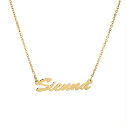 Laser Jewelry Personalized Name Customization Choker Necklace 18K Gold Plated Handwriting Stainless Steel