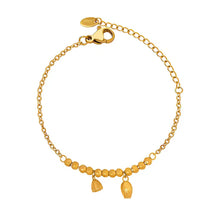 Fashion 18K Gold Plated Stainless Steel Waterproof Jewelry Beaded Round Charms Pendant Anklet For Women