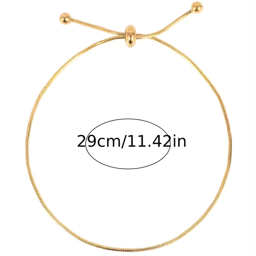 Hot Selling Adjustable Snake Bone Chain Anklet Simple Waterproof Non Tranish 18K Gold Plated Stainless Steel Anklet For Women