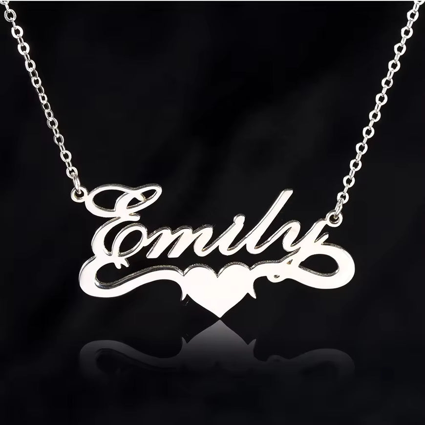 Name Necklace 925 Sterling Silver Pendant Nameplate Personalized Necklaces