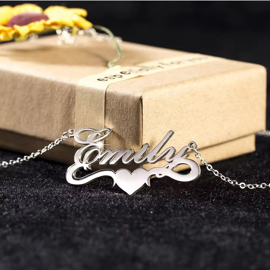 Name Necklace 925 Sterling Silver Pendant Nameplate Personalized Necklaces