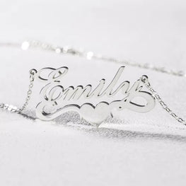 Name Necklace 925 Sterling Silver Pendant Nameplate Personalized Necklaces